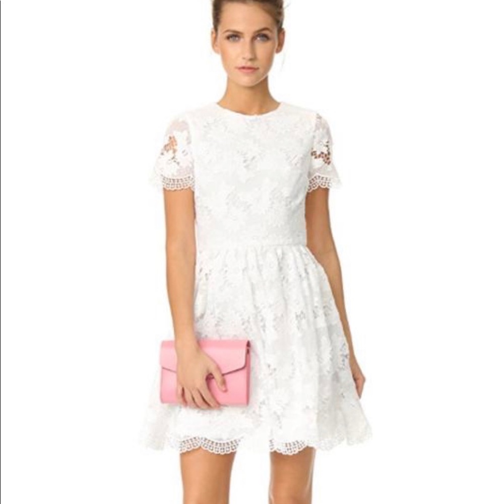 Alice and Olivia White Lace Dress
